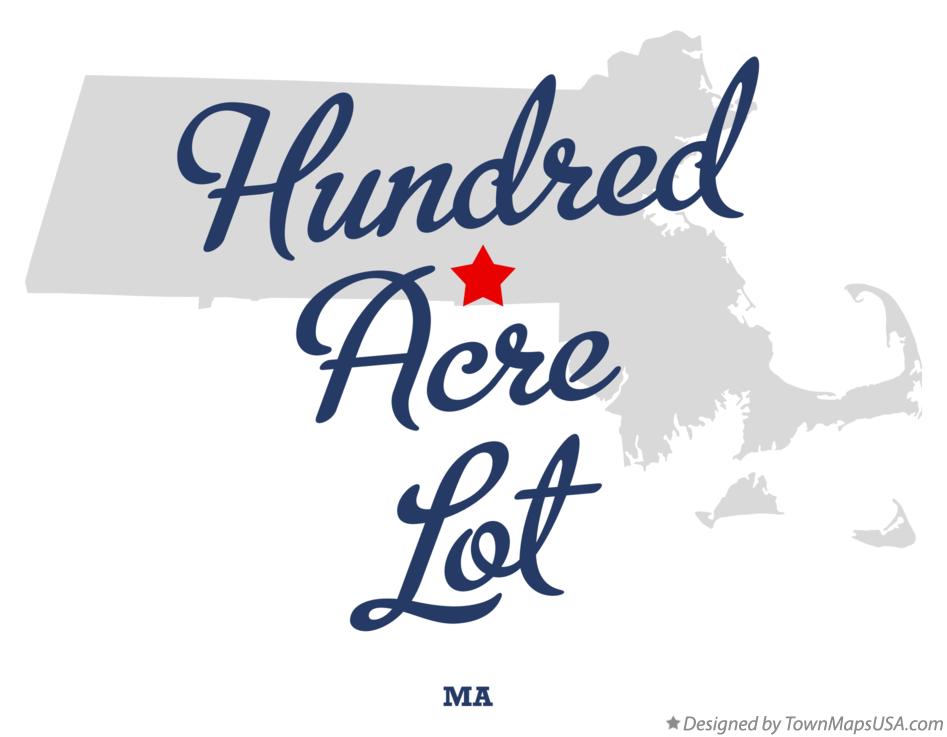 Map of Hundred Acre Lot Massachusetts MA