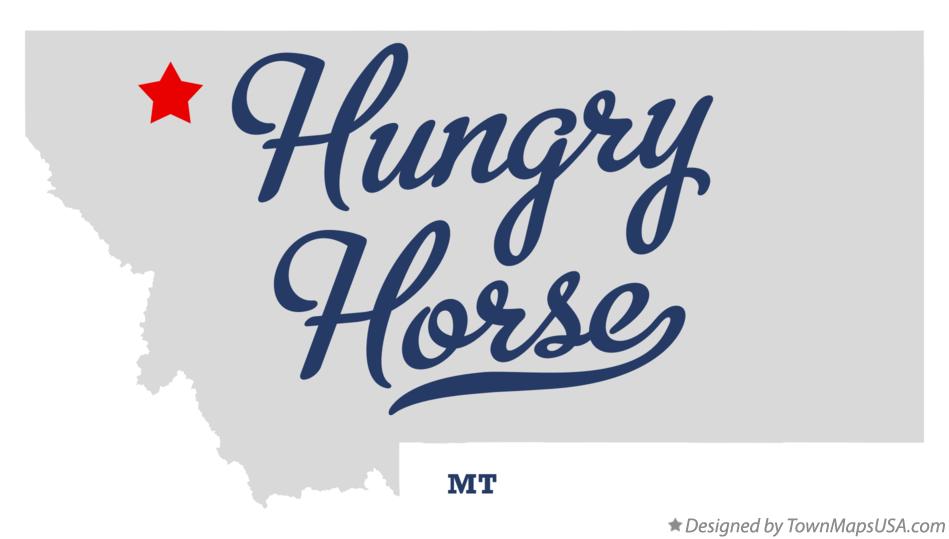 Map of Hungry Horse Montana MT