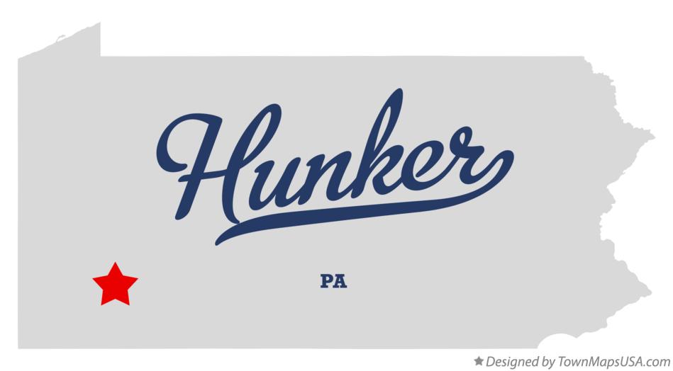 Map of Hunker Pennsylvania PA
