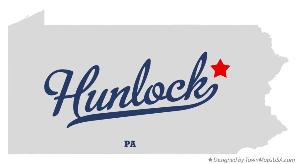 Map of Hunlock Pennsylvania PA