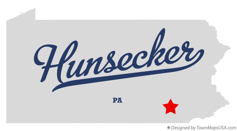 Map of Hunsecker Pennsylvania PA
