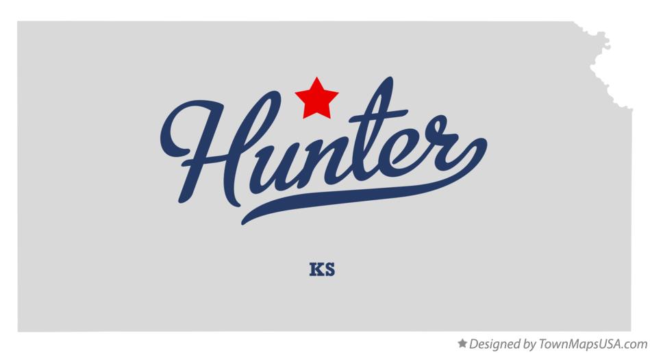 Map of Hunter Kansas KS