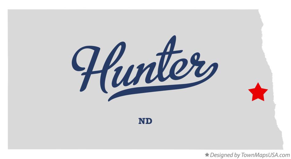 Map of Hunter North Dakota ND