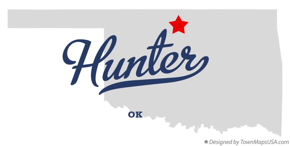 Map of Hunter Oklahoma OK
