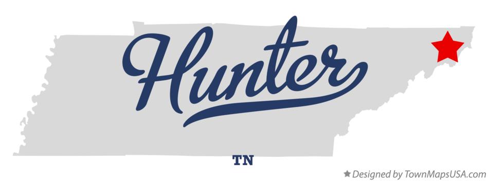 Map of Hunter Tennessee TN