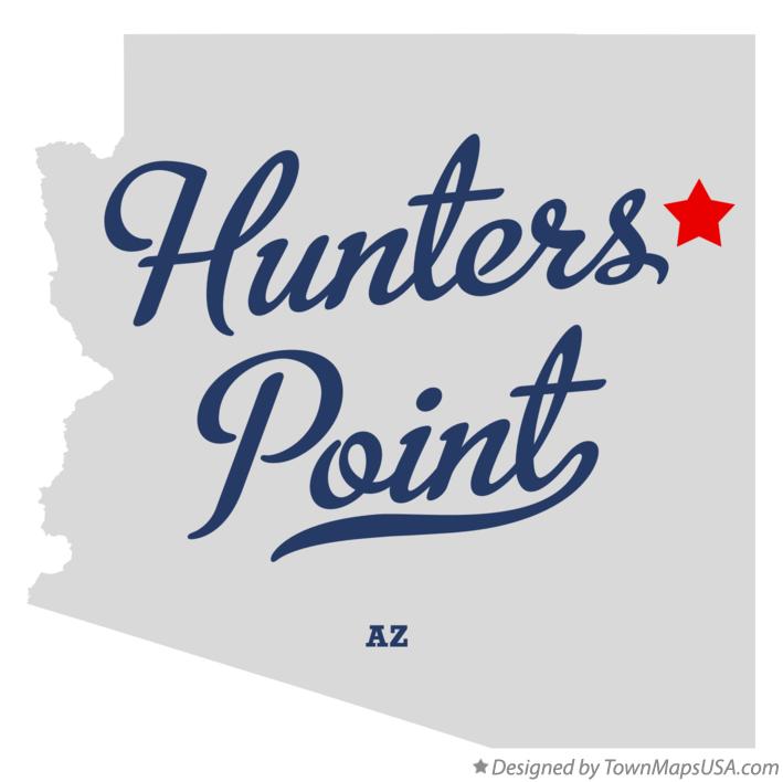 Map of Hunters Point Arizona AZ