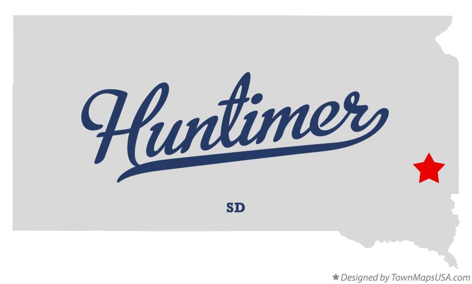 Map of Huntimer South Dakota SD