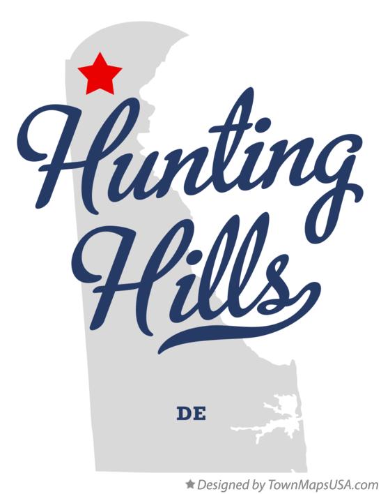 Map of Hunting Hills Delaware DE