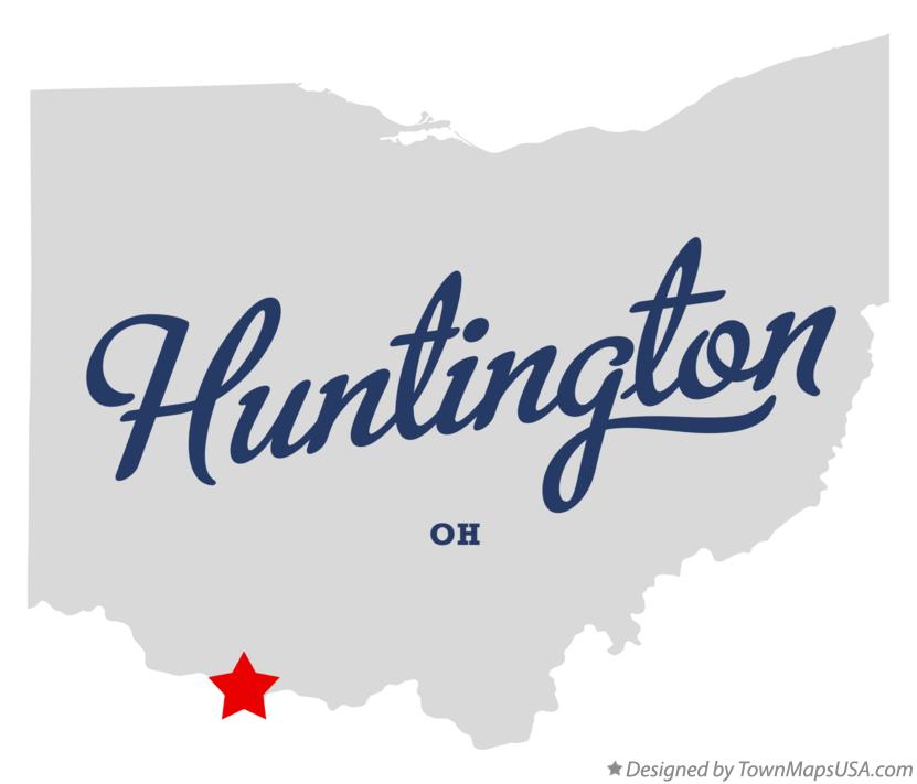Map of Huntington Ohio OH