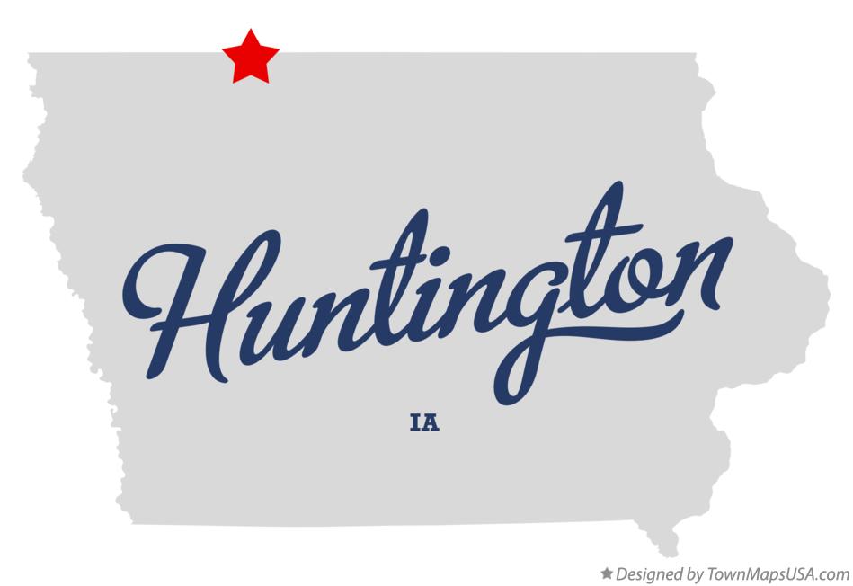 Map of Huntington Iowa IA