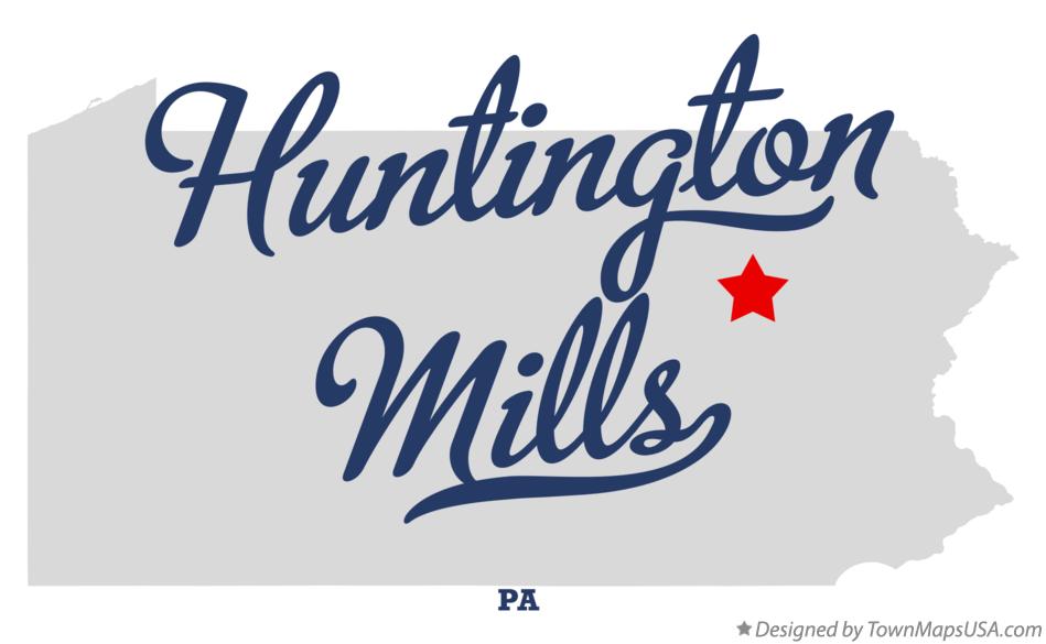 Map of Huntington Mills Pennsylvania PA