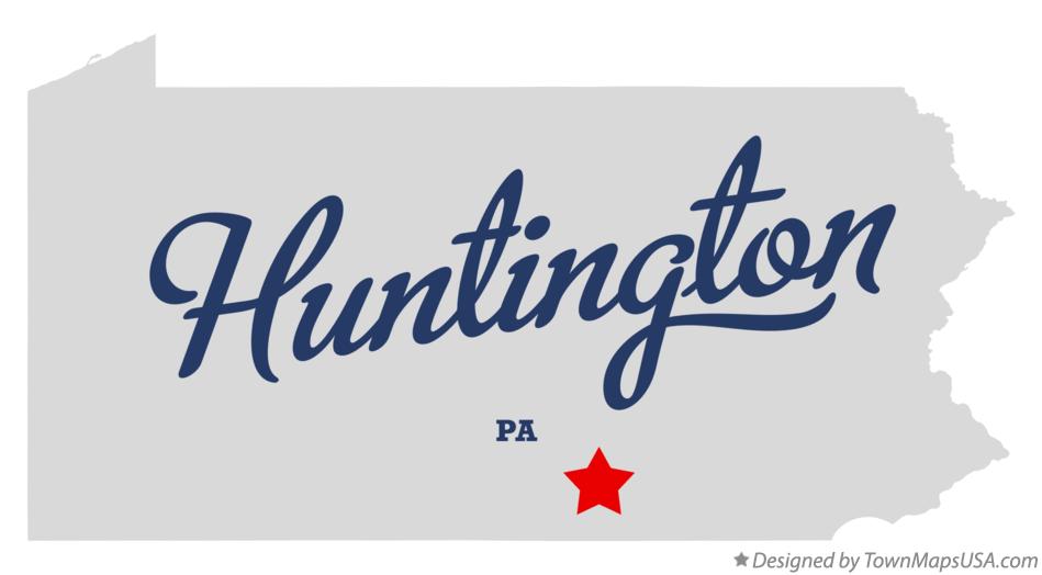 Map of Huntington Pennsylvania PA
