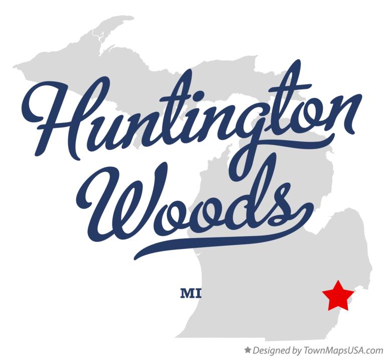 Map of Huntington Woods Michigan MI