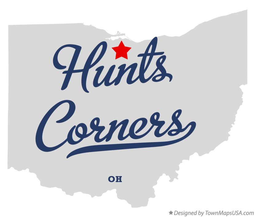 Map of Hunts Corners Ohio OH