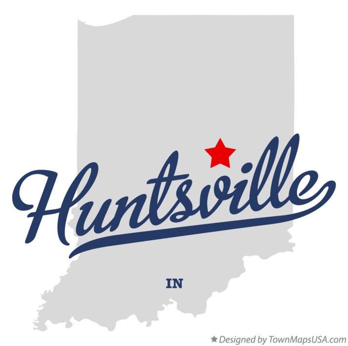 Map of Huntsville Indiana IN