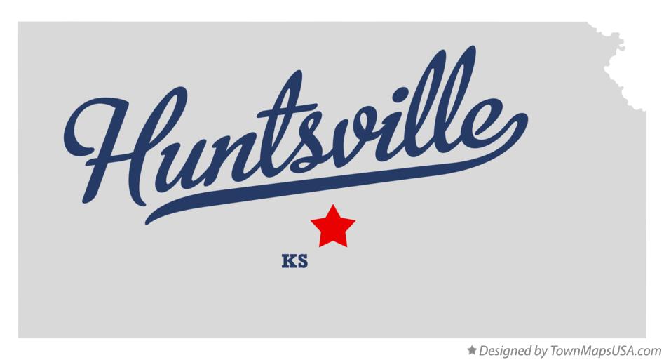 Map of Huntsville Kansas KS