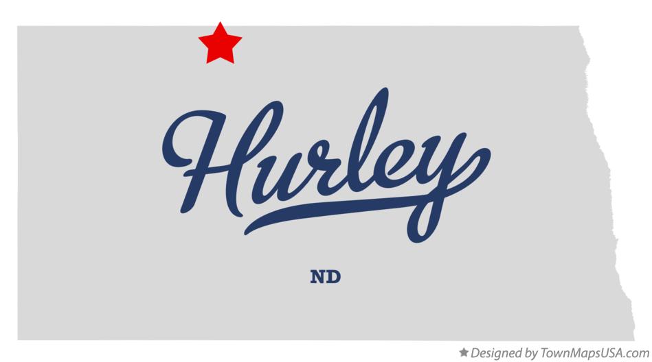 Map of Hurley North Dakota ND