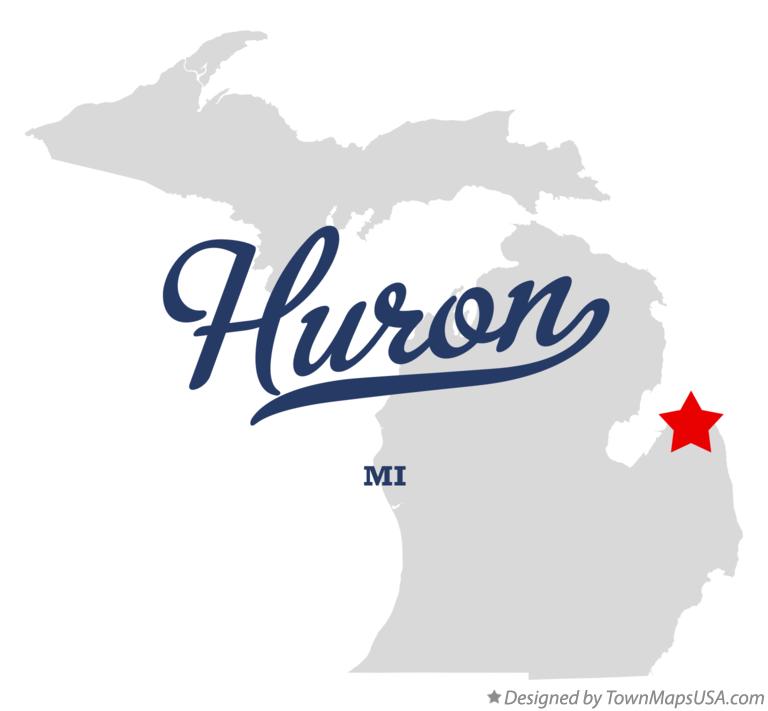 Map of Huron Michigan MI