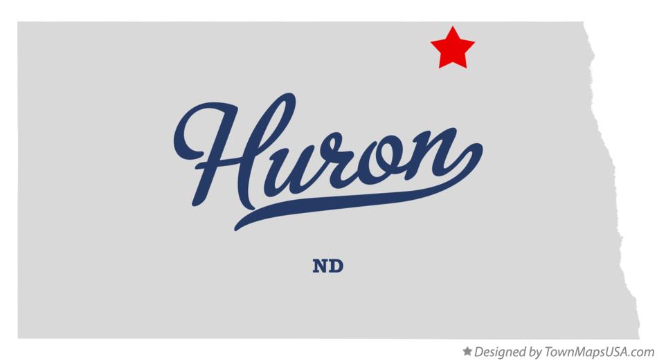 Map of Huron North Dakota ND