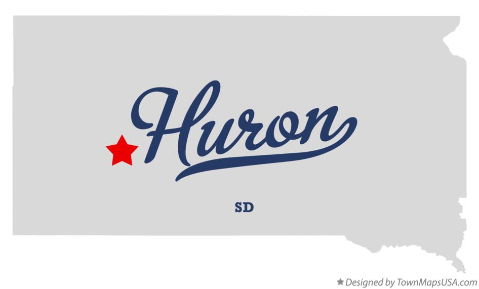 Map of Huron South Dakota SD
