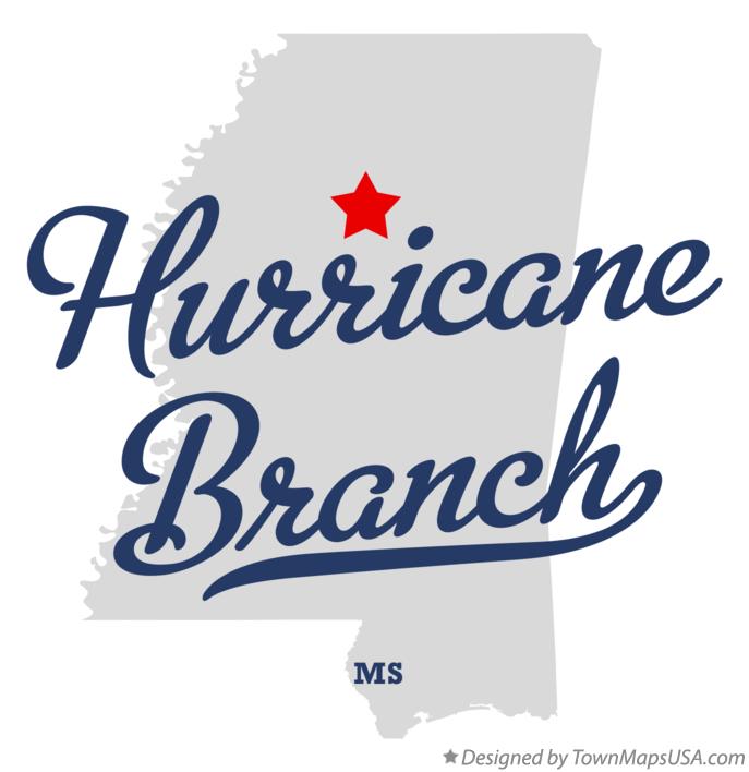 Map of Hurricane Branch Mississippi MS