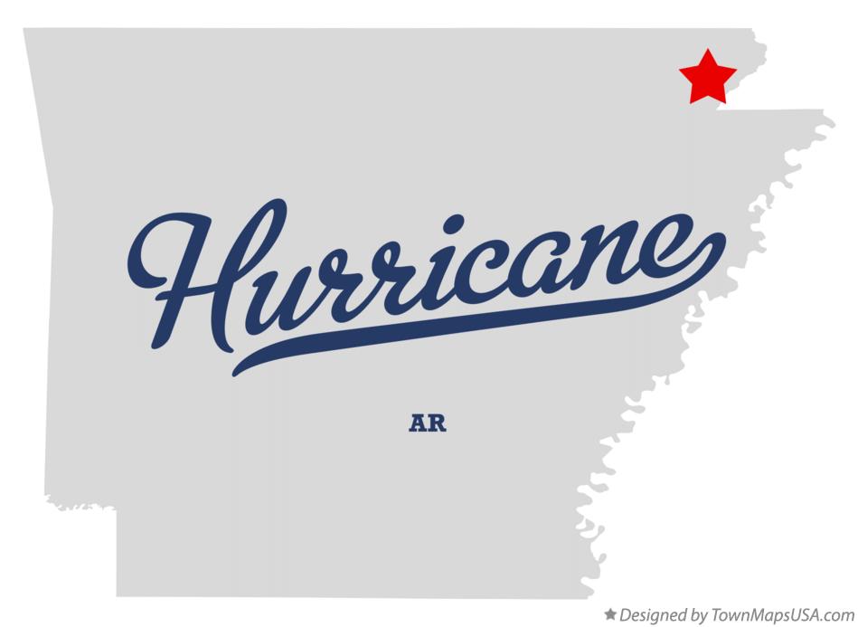 Map of Hurricane Arkansas AR