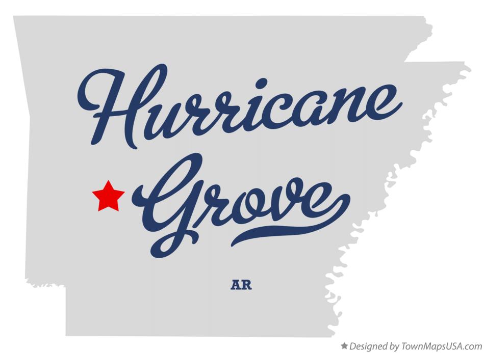Map of Hurricane Grove Arkansas AR