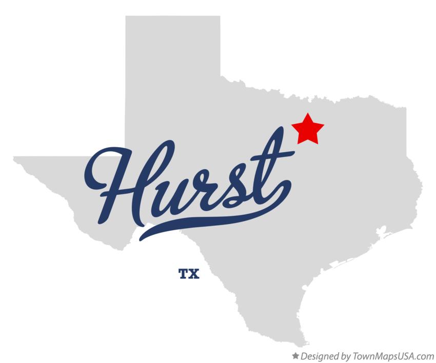 Map of Hurst Texas TX
