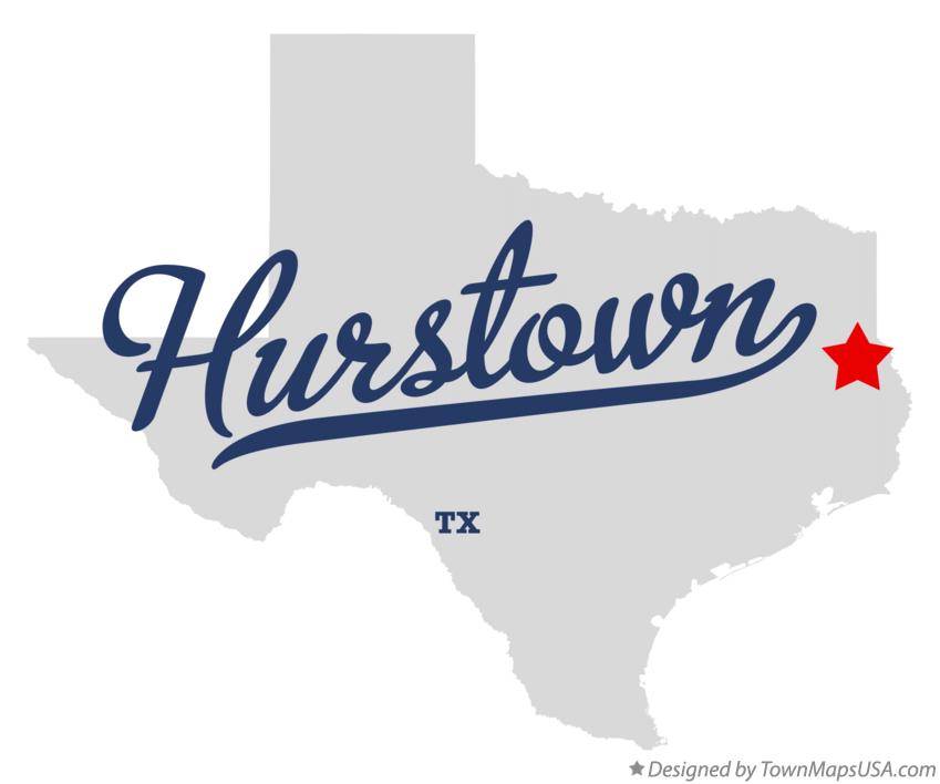 Map of Hurstown Texas TX