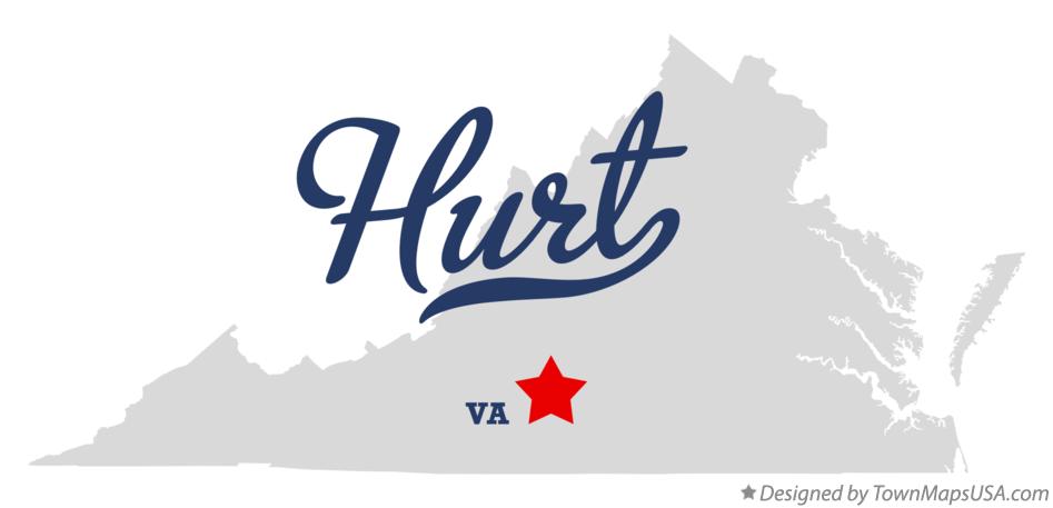 Map of Hurt Virginia VA