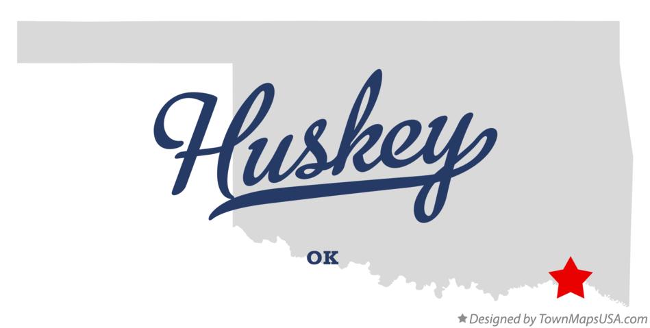 Map of Huskey Oklahoma OK