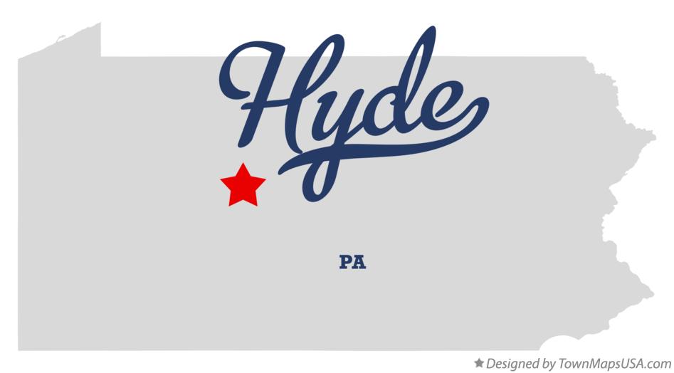 Map of Hyde Pennsylvania PA