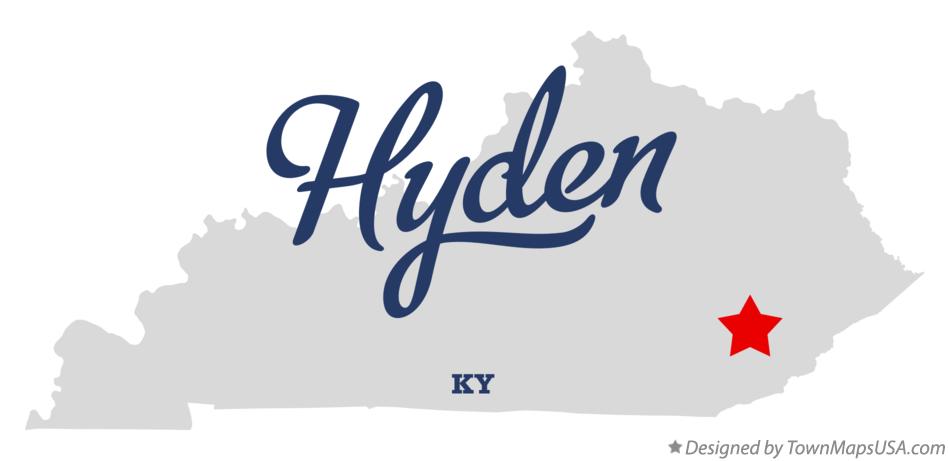 Map of Hyden Kentucky KY