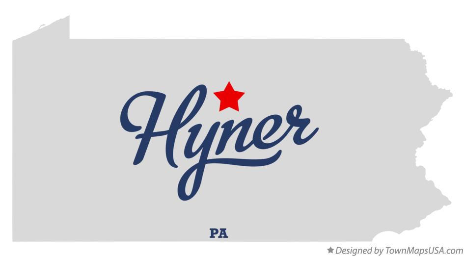 Map of Hyner Pennsylvania PA