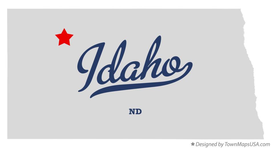 Map of Idaho North Dakota ND