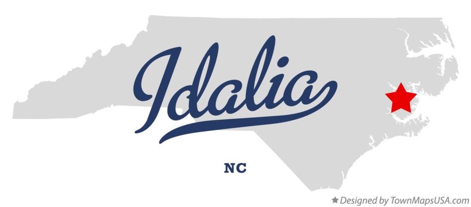 Map of Idalia North Carolina NC