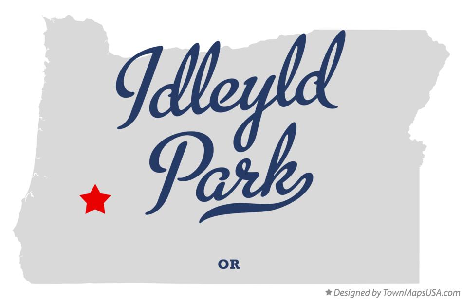 Map of Idleyld Park Oregon OR