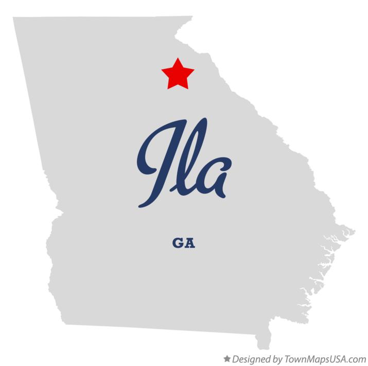 Map of Ila Georgia GA