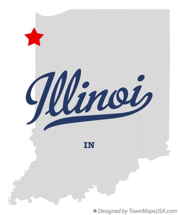 Map of Illinoi Indiana IN