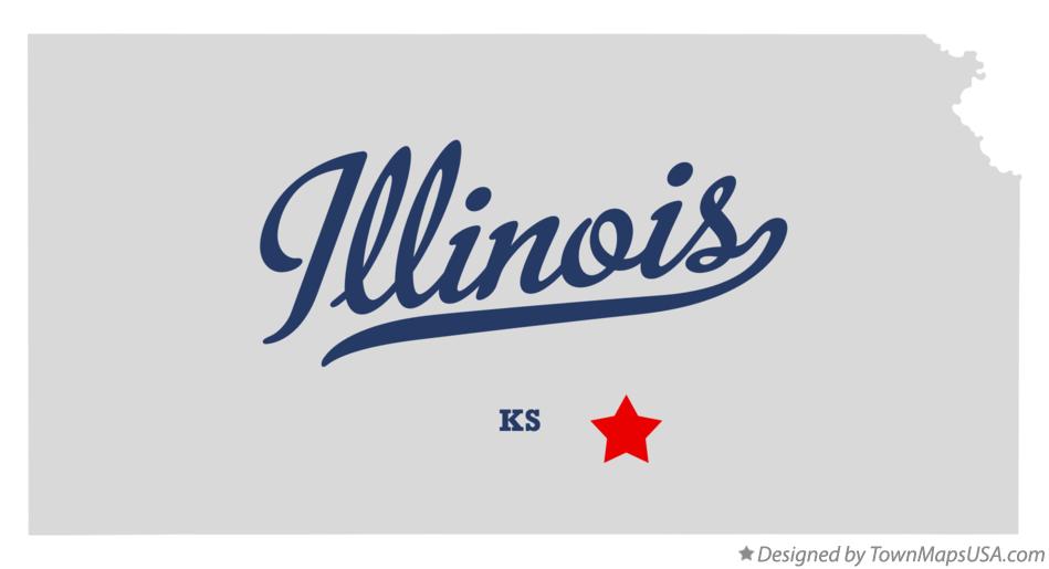 Map of Illinois Kansas KS