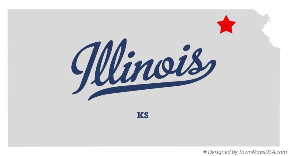 Map of Illinois Kansas KS