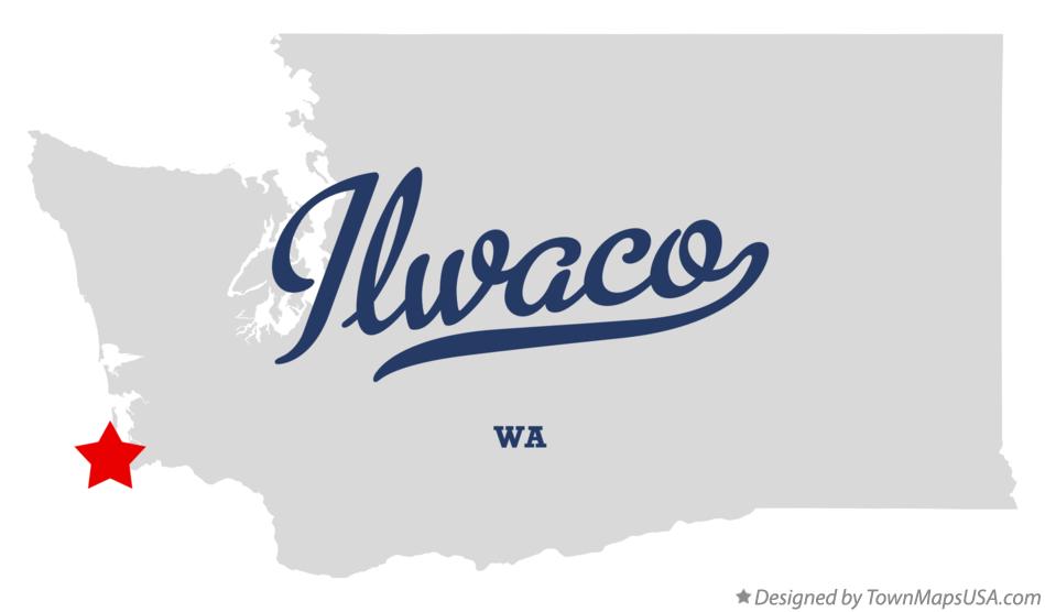 Map of Ilwaco Washington WA