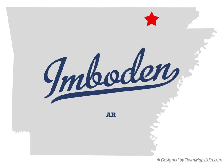 Map of Imboden Arkansas AR