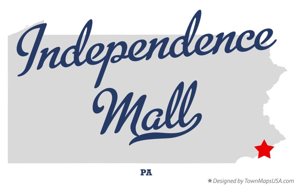 Map of Independence Mall Pennsylvania PA