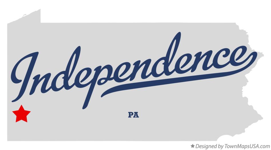 Map of Independence Pennsylvania PA