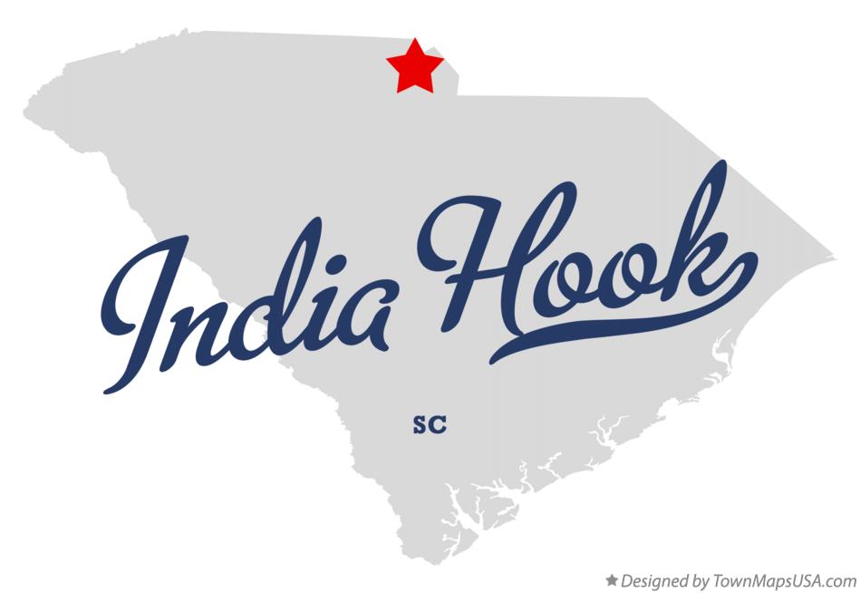 Map of India Hook South Carolina SC