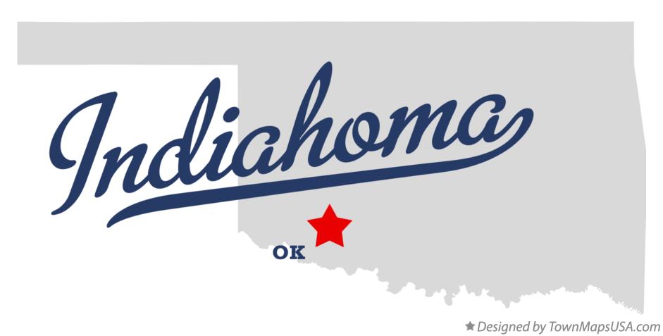 Map of Indiahoma Oklahoma OK