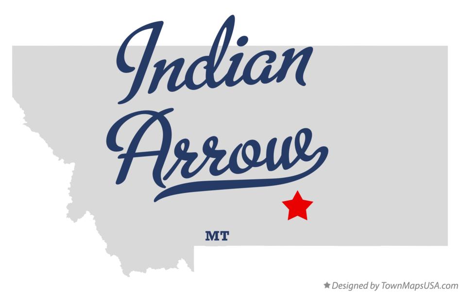 Map of Indian Arrow Montana MT