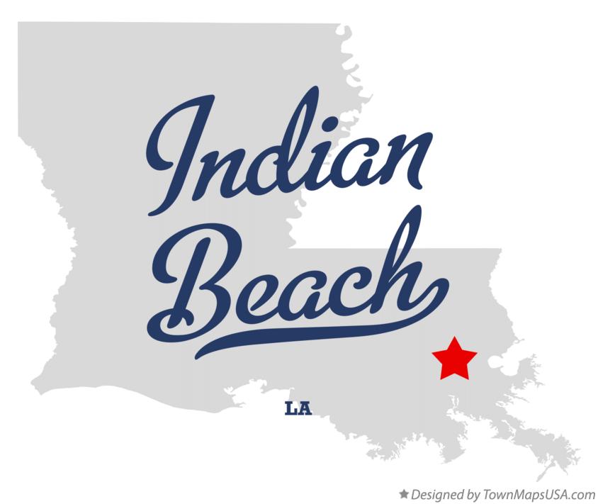 Map of Indian Beach Louisiana LA
