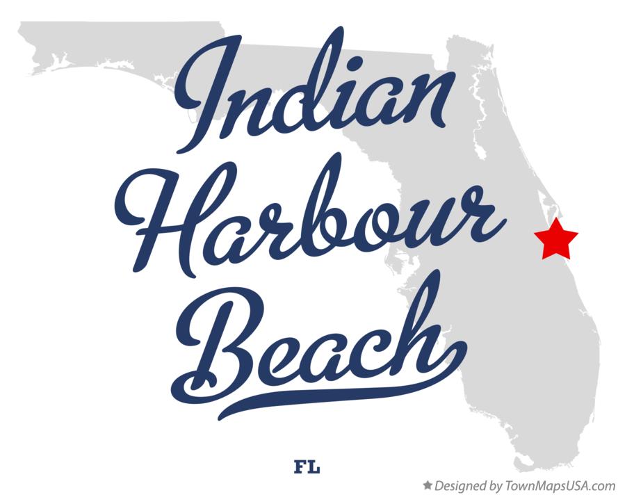 Map of Indian Harbour Beach Florida FL
